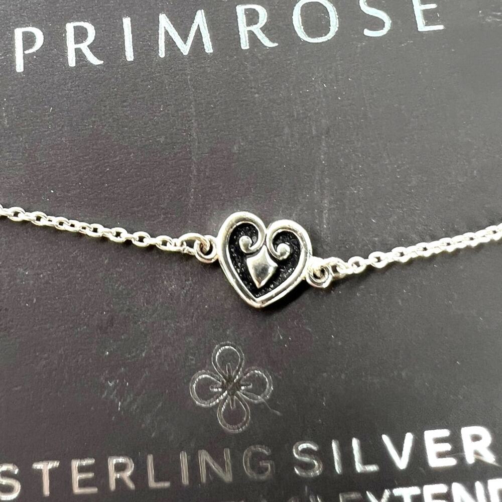 New Primrose sterling silver heart bracelet anklet Valentines Day Love Dainty